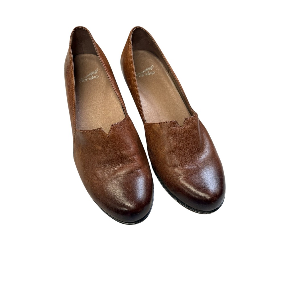 Dansko Women's Liliana Leather Wedge Loafers Comfortable Slip On Shoes Brown 40